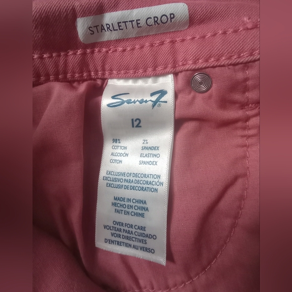 Seven7 Scarlett Crop, Women's Size 12, Canyon Rose in Color Jeans - Picture 6 of 8